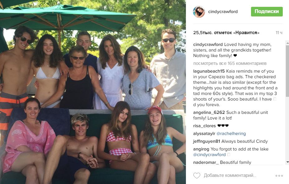 Семья Синди Кроуфорд