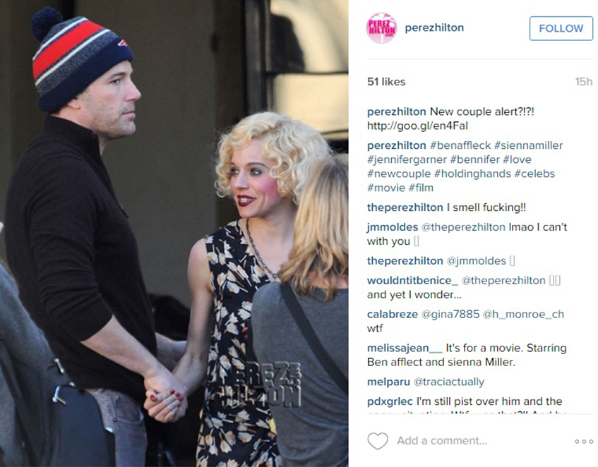 Сиенна Миллер, Бен Аффлек