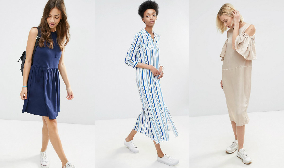 Платье с кроссовками