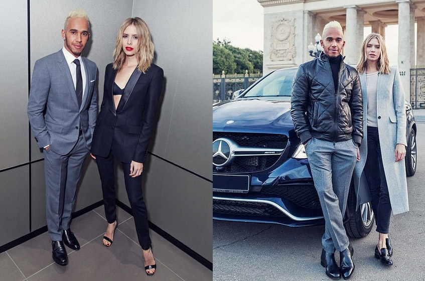 Лена Перминова и Льюис Хэмилтон в Москве