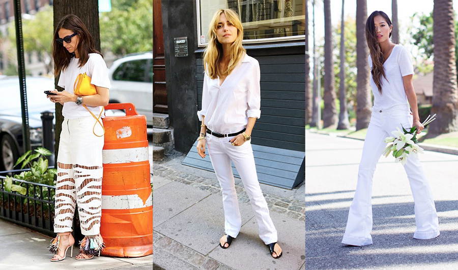 Как и с чем носить белые джинсы