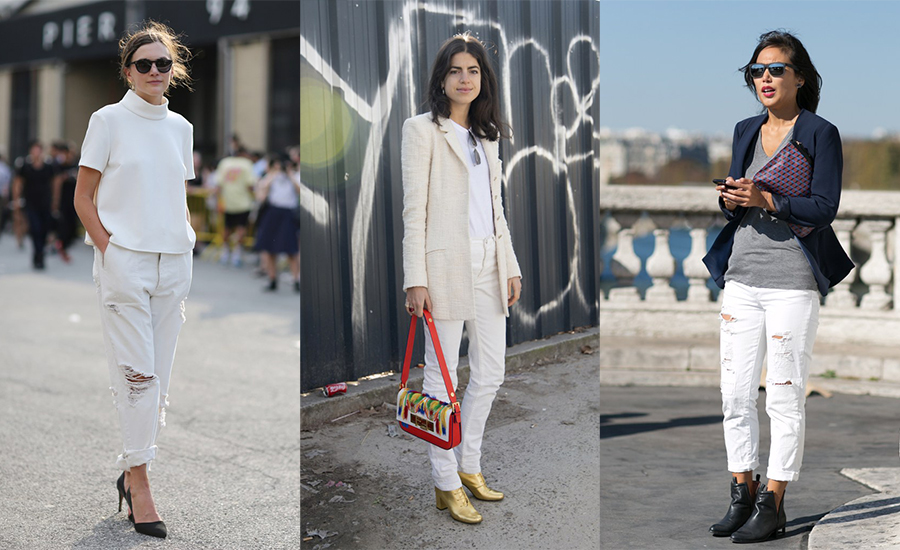 Как и с чем носить белые джинсы