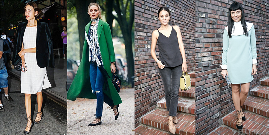 Звездный выбор: балетки со шнуровкой