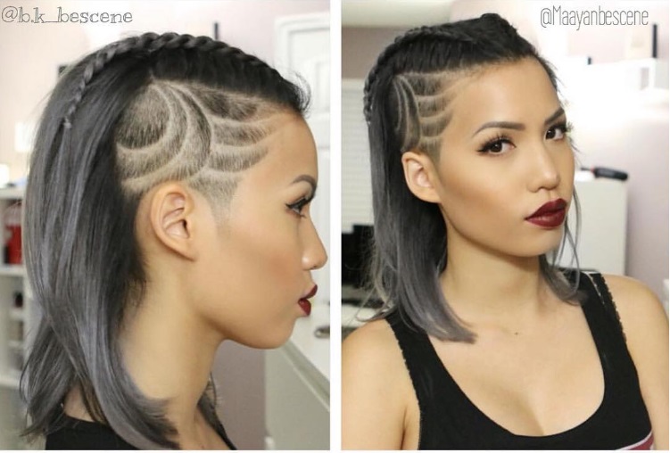 косы с бритыми висками