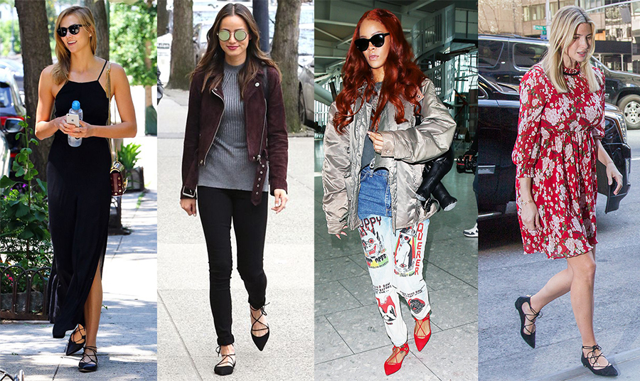 Звездный выбор: балетки со шнуровкой