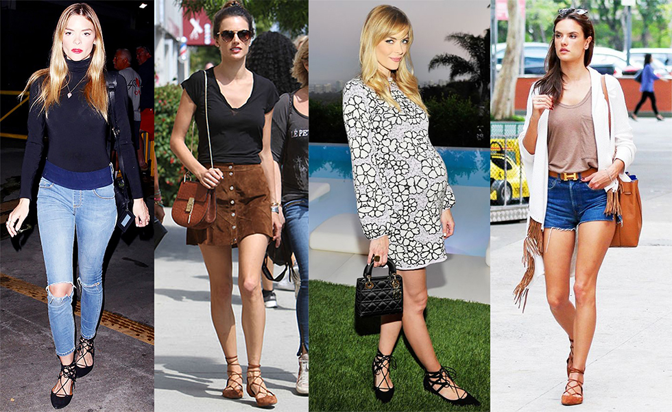 Звездный выбор: балетки со шнуровкой