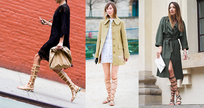 Сандалии в стиле «гладиатор»