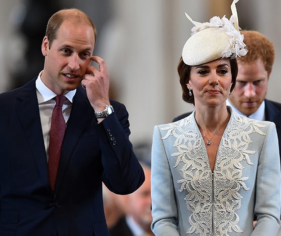 Кейт, Уильям и Гарри на праздновании 90-летия королевы