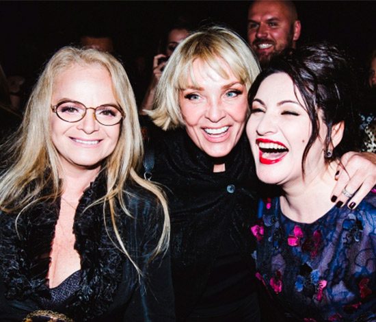 Лариса Долина и Лайма Вайкуле на презентации клипа Хиблы Герзмава