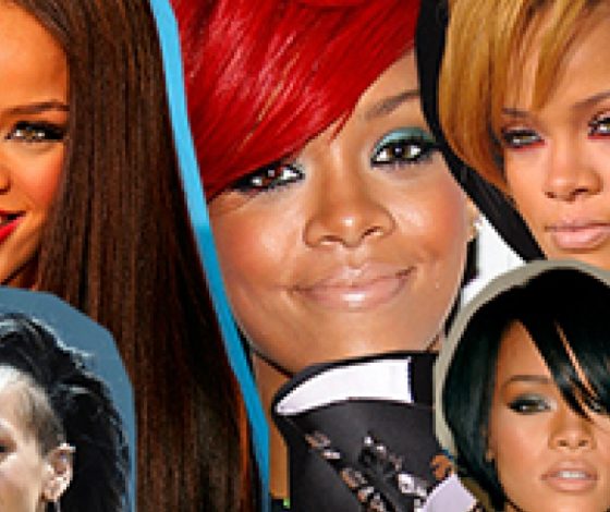 Эволюция причесок Рианны