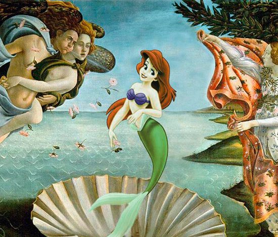 Диснеевские принцессы и другие мультяшки в классических картинах