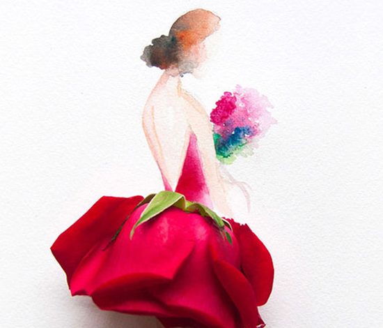 Рисунки из акварели и цветов