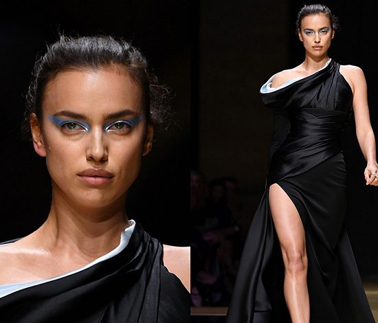 Показ Atelier Versace. Шейк на подиуме, Наоми – в зрительном зале