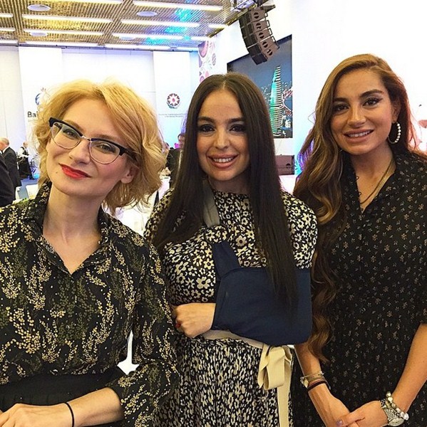 Эвелина Хромченко побывала на презентации первых Европейских игр «Баку-2015» с Лейлой и Арзу Алиевыми.