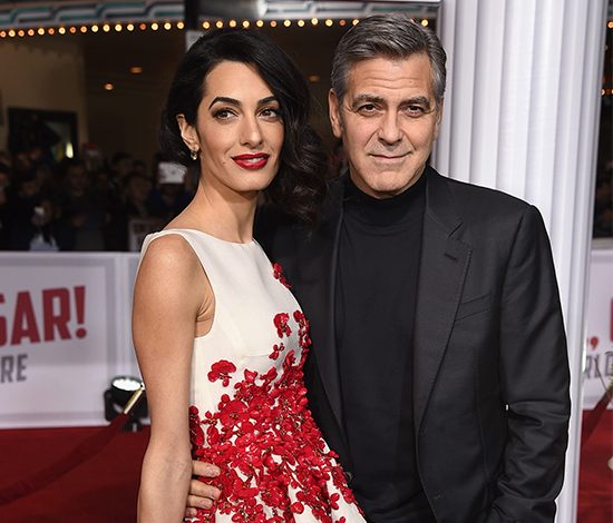 Амаль и Джордж Клуни на премьере «Да здравствует Цезарь!»