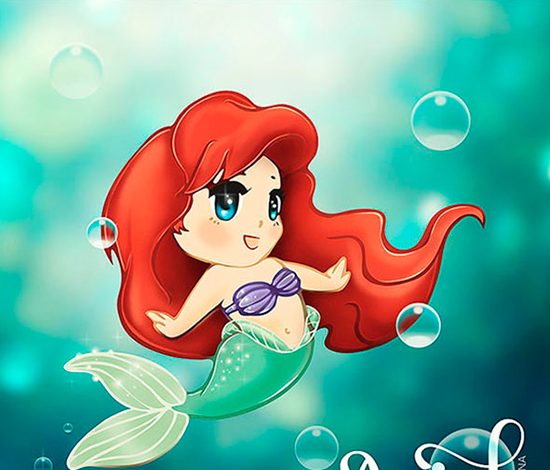 Диснеевские принцессы в стиле чиби