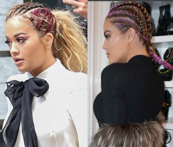 Новая мода! Хлои Кардашьян и Рита Ора ходят с цветными косами!