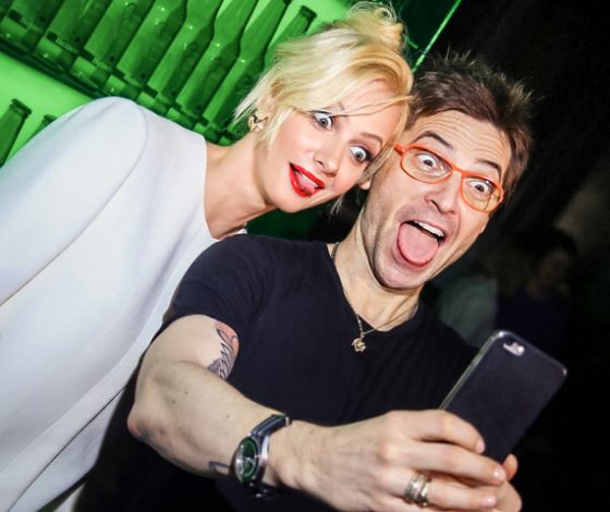 Полина Максимова и Александр Анатольевич на открытии SkyRoom