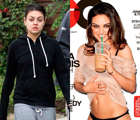 Звездные красавицы до и после фотошопа