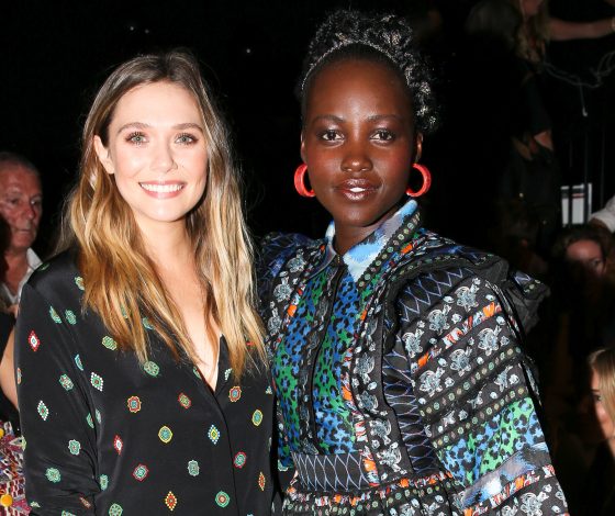 Элизабет Олсен на показе Kenzo x H&M в Нью-Йорке