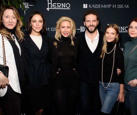Раппопорт, Крюковы и Иванова на открытии бутика Herno