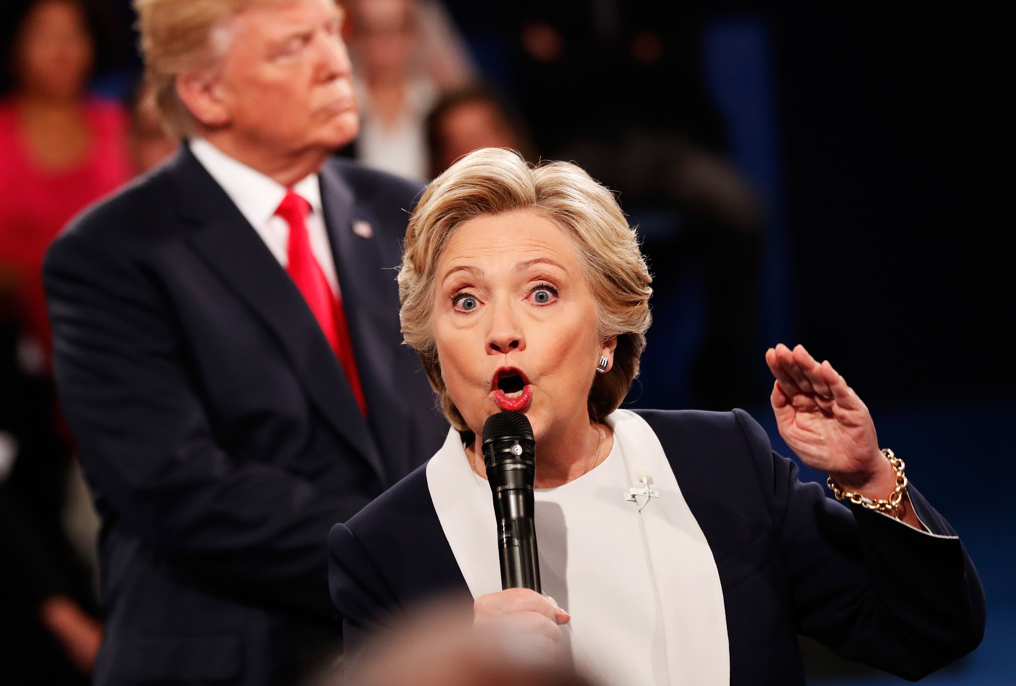 Candidates Hillary Clinton And Donald Trump Hold Second Presidential Debate At Washington University