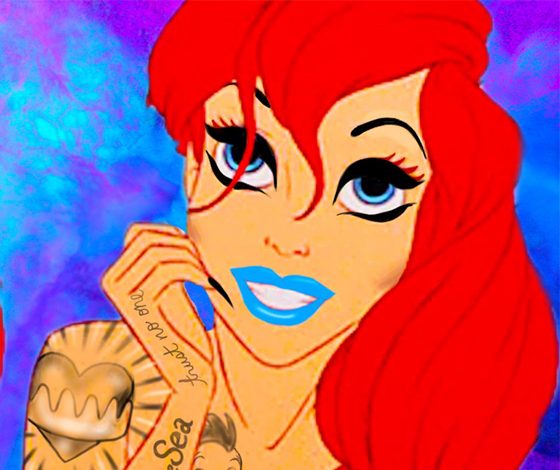 Как выглядели бы принцессы Disney с татуировками