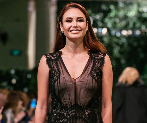 Ляйсан Утяшева, Павел Табаков и Ольга Андрикопулос на подиуме Bosco Fashion Week