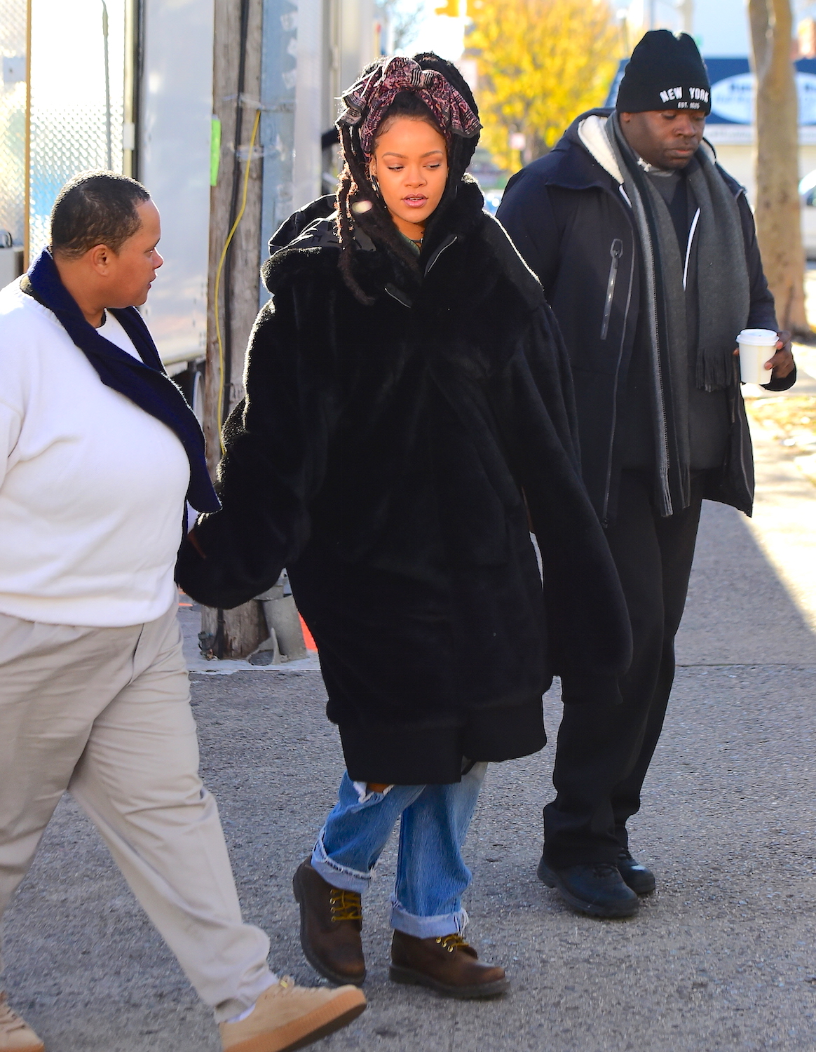 Rihanna is All Smiles as she Gets Back to Work on the set of Ocean's 8 in NYC