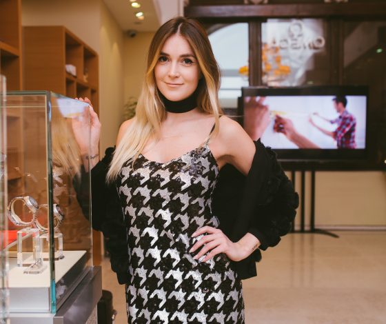 Алина Топалова и Инна Маликова на презентации новой коллекции Omega для Aspire Lifestyles