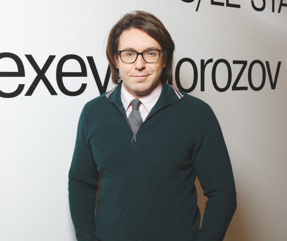 Андрей Малахов и Ирина Горбачева на закрытом показе выставки Алексея Морозова