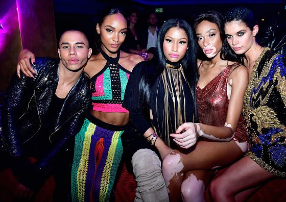 Ники Минаж, Кендалл Дженнер, Джиджи Хадид и Зейн Малик и другие звезды на показе и afterparty Balmain