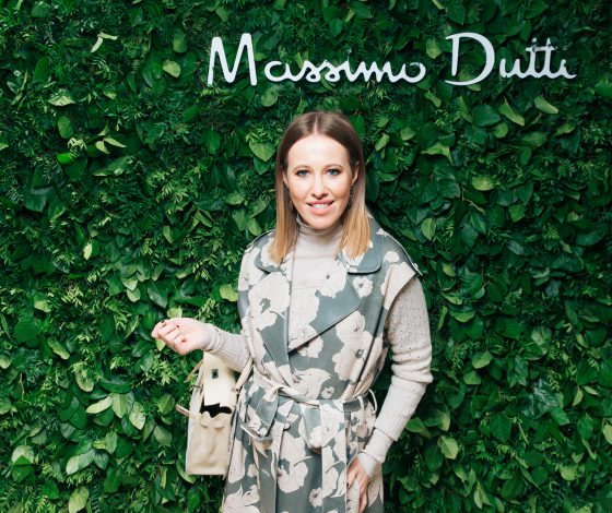 Ксения Собчак, Равшана Куркова и Андрей Малахов на открытии флагманского магазина Massimo Dutti в Москве