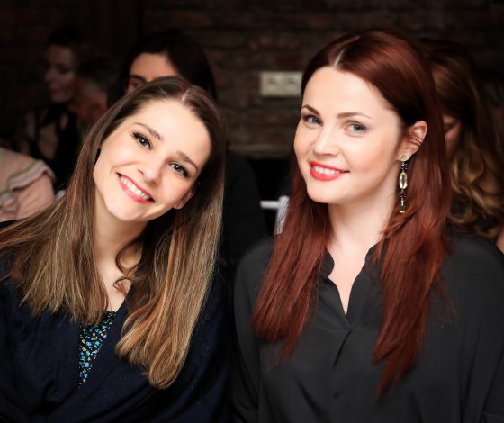 Аглая Тарасова, Агния Кузнецова, Елена Вуличенко и Глафира Тарханова на показе Les Copains