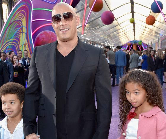 Вин Дизель, Сильвестр Сталлоне и Зои Салдана на премьере фильма «Стражи Галактики. Часть 2» в Голливуде