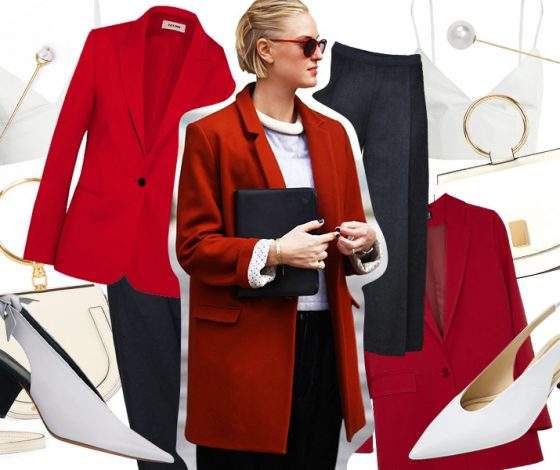 Дорого/доступно: образ с красным пиджаком