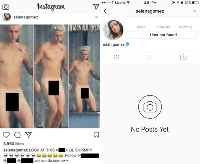В «Инстаграме» Селены Гомес появились интимные фото Джастина Бибера