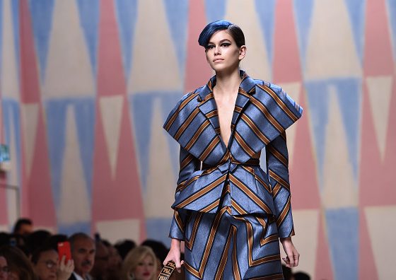 Кайя Гербер, Кендалл Дженнер, Джиджи и Белла Хадид на показе Fendi