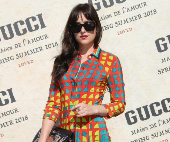 Дакота Джонсон, A$AP Rocky и Сальма Хайек на показе Gucci в Милане