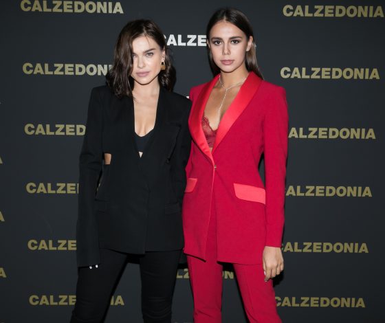 Елена Темникова, Рита Мамун и Елена Летучая на показе Calzedonia в Вероне