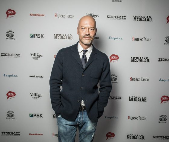 Федор Бондарчук, Светлана Устинова и Юлия Топольницкая на закрытом показе короткометражек