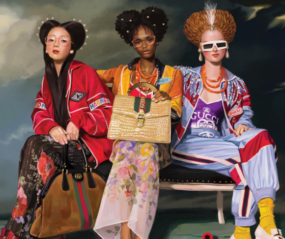 Никаких фото: новую рекламную кампанию Gucci нарисовал художник. Снова