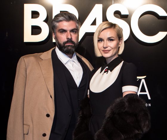 Полина Гагарина и Дмитрий Исхаков на показе Braschi в Милане
