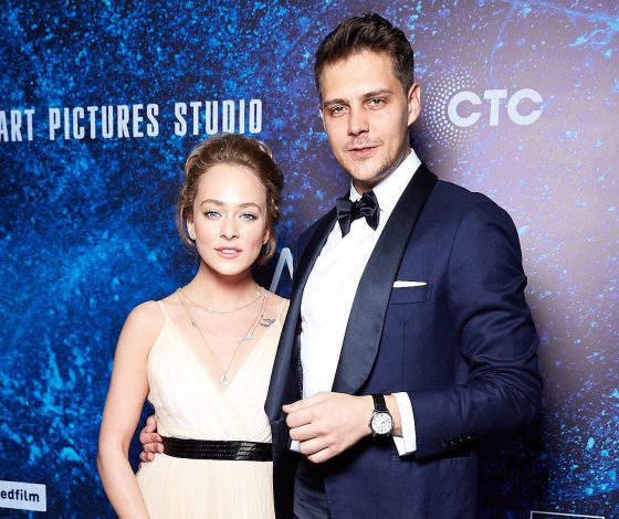 Аглая Тарасова и Милош Бикович, Фёдор Бондарчук и Александр Петров на премьере фильма «Лед»