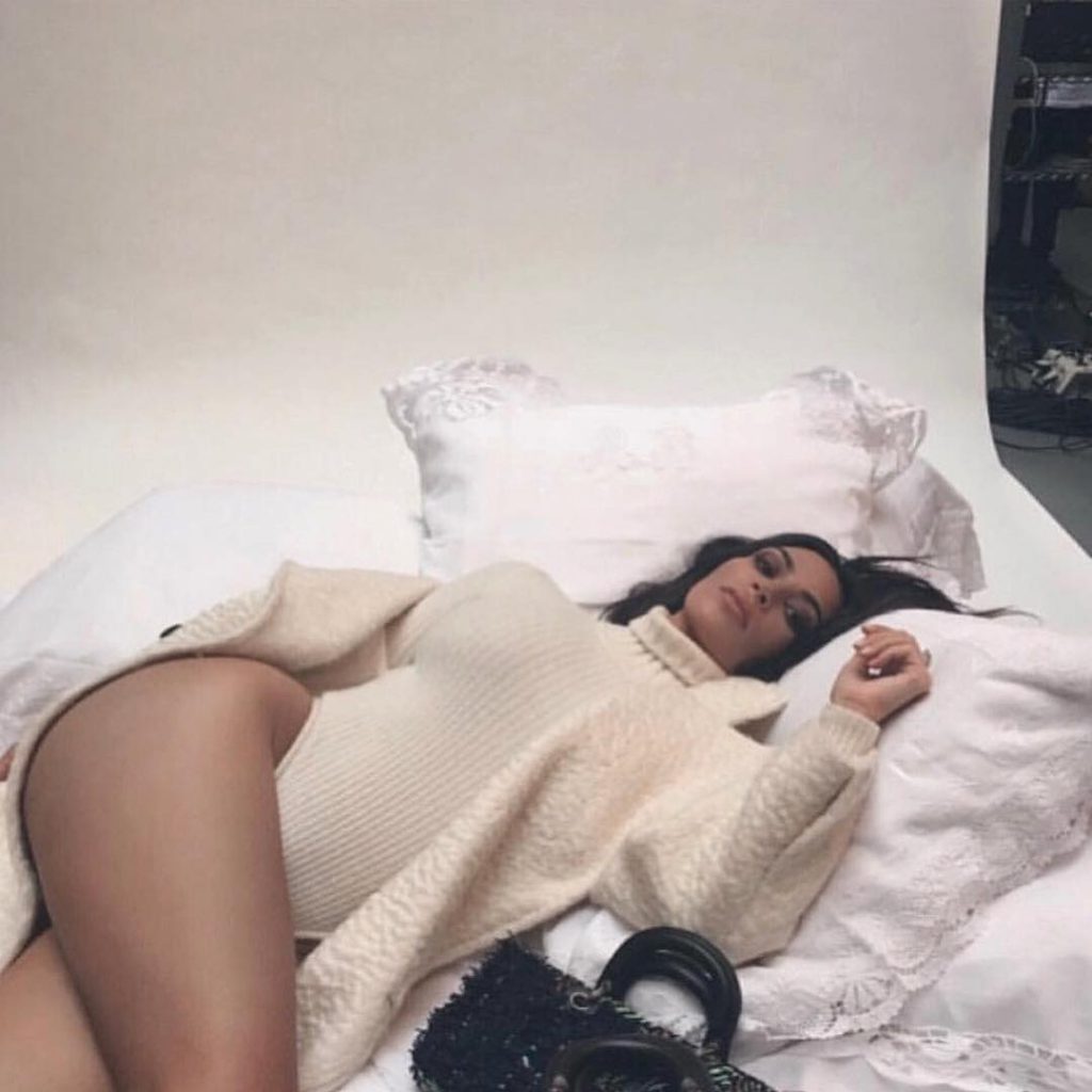 Kim kardashian laying in bed meme