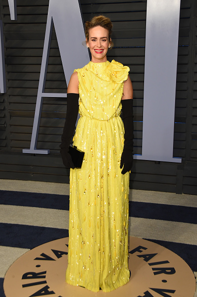 Сара Полсон в платье Louis Vuitton, 2018 год 