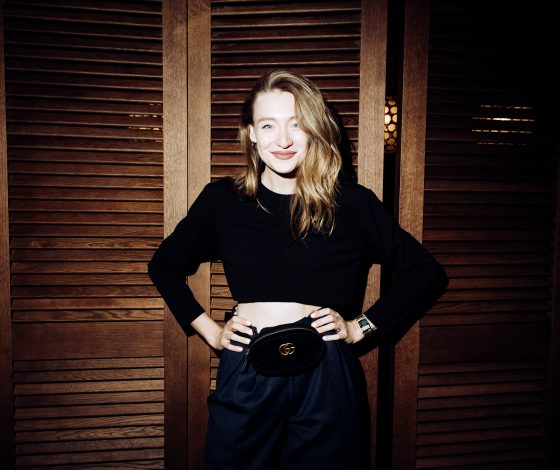 Мария Миногарова, Антон Лаврентьев и Митя Фомин на открытии ресторана «Комбинат»