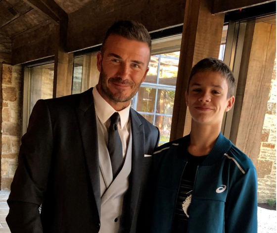 Двойной краш: Ромео и Дэвид Бекхэм на футбольном матче