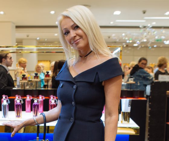 Яна Рудковская, Федор Смолов и Виктория Шелягова на презентации новых ароматов Franck Boclet 