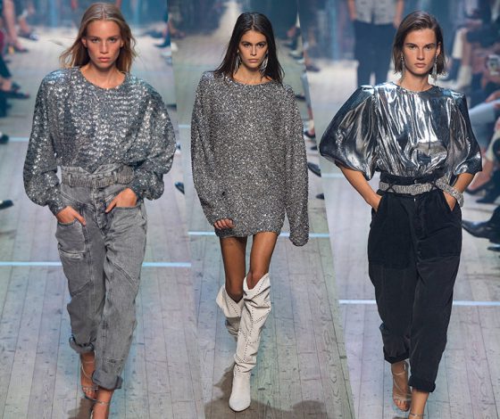 Кайя Гербер и идеальные джинсы на показе Isabel Marant